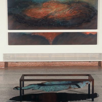 Le banc est une île - Sculpture - 1996 - 210 x 100 cm et 122 x 40 x 40 cm