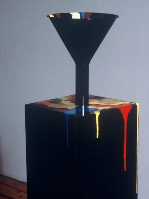 Allée... L'apprentissage - 1991 - 23 X 23 X 128 cm, Bois, Tôle, peinture