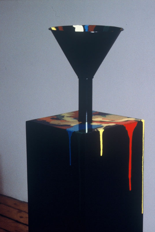 Allée... L'apprentissage - 1991 - 23 X 23 X 128 cm, Bois, Tôle, peinture